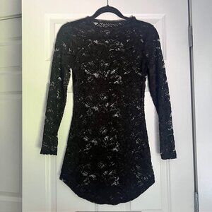 Sheer Lace Mini Dress